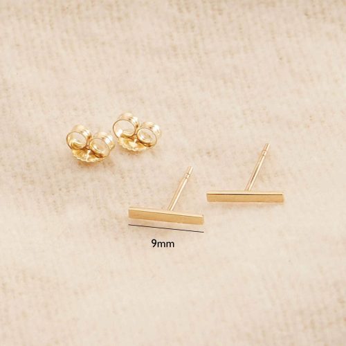 14k gold bar earrings 14k solid gold linjer 28413353459906