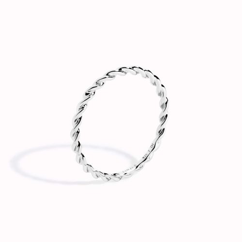 Silver twist ring with textured band