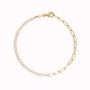 Cubic zirconia half tennis bracelet in gold vermeil