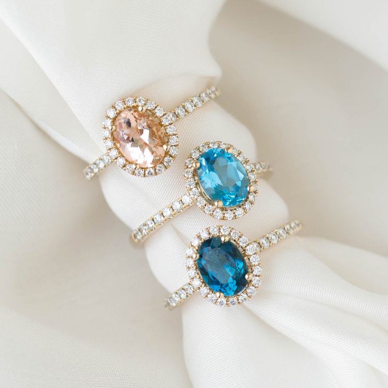 Taralynn 1 london blue swiss blue topaz morganite halo ring 14k lookbook 20855 edit 2 2dce5786 d4a6 4270 b5bd 5023c40cf284