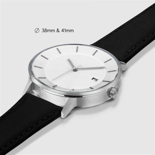 classic watch silver black angle 1