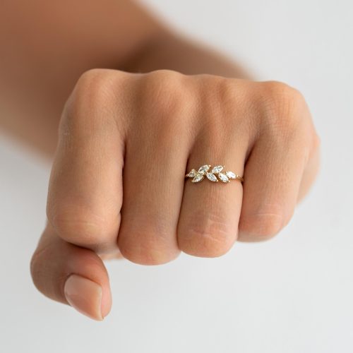 freya leaf ring 14k yg ldm model 87