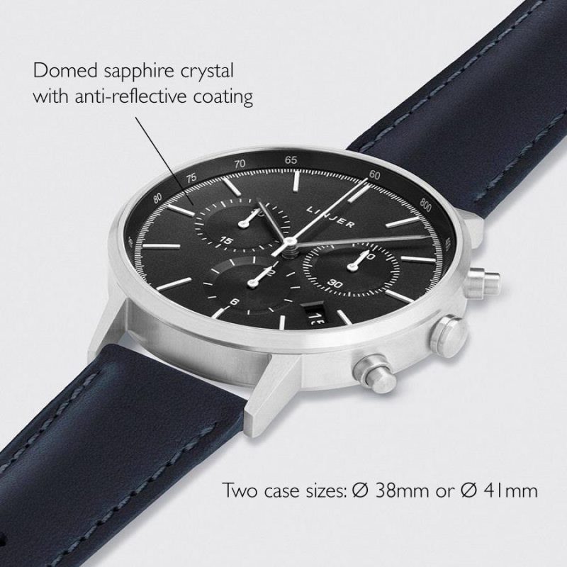 linjer chronograph grey dial silver navy 2 angle dimensions