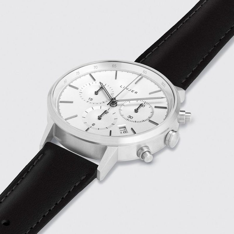 linjer chronograph silver dial silver black 2 angle 9f846100 8bec 49e2 af0a c88947d24366