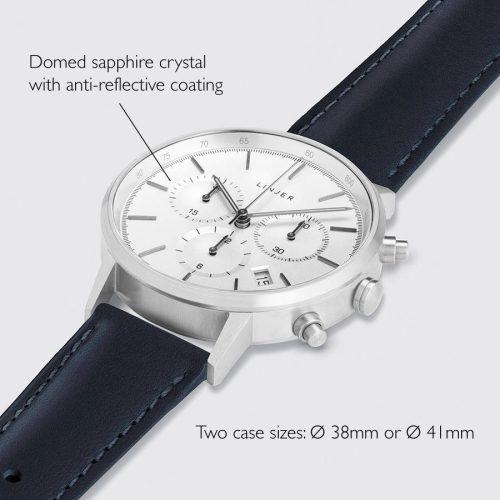 linjer chronograph silver dial silver navy 2 angle dimensions