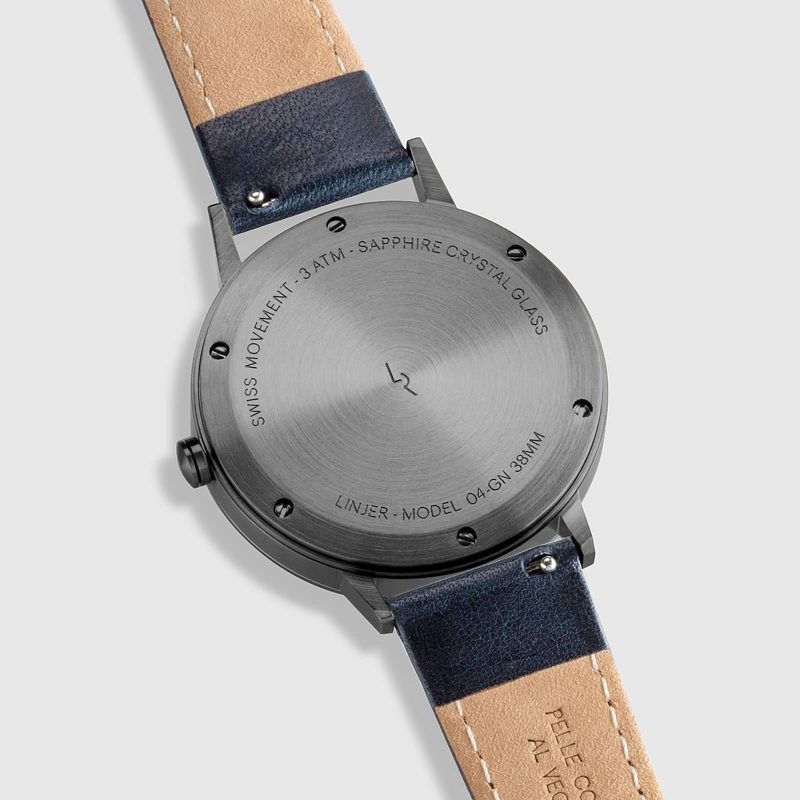 linjer classic grey dial gunmetal navy 3 back