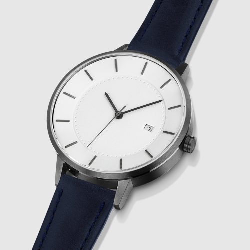 linjer classic watch 34 gunmetal navy 2 angle