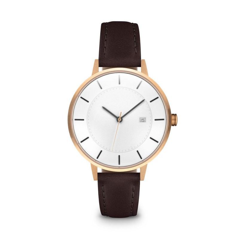 linjer classic watch 34 rose gold mocha 1 front