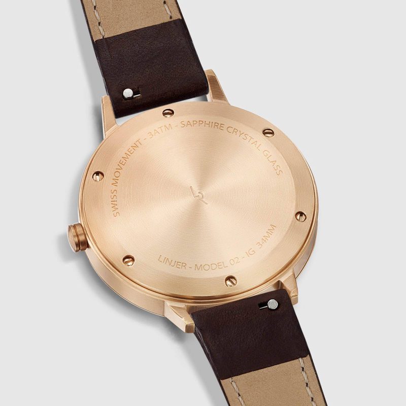 linjer classic watch 34 rose gold mocha 3 back