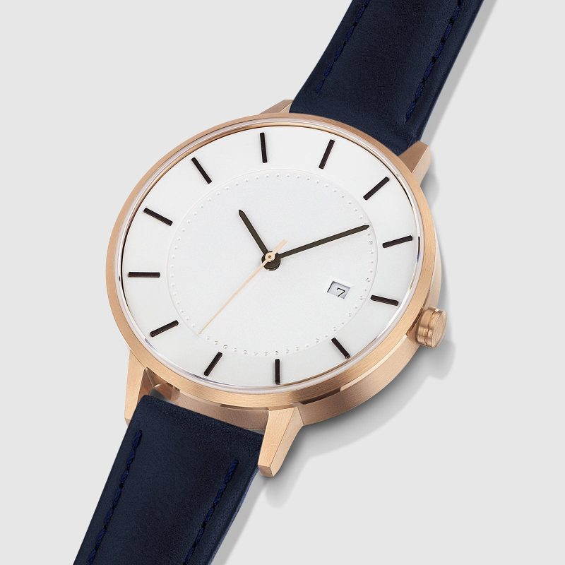 linjer classic watch 34 rose gold navy 2 angle