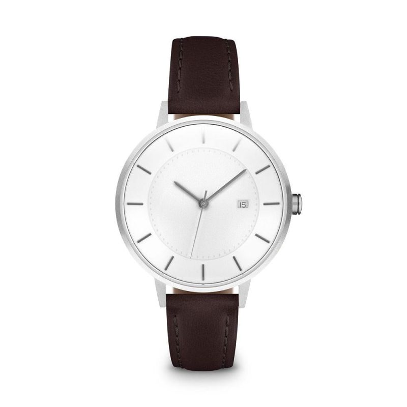 linjer classic watch 34 silver mocha 1 front