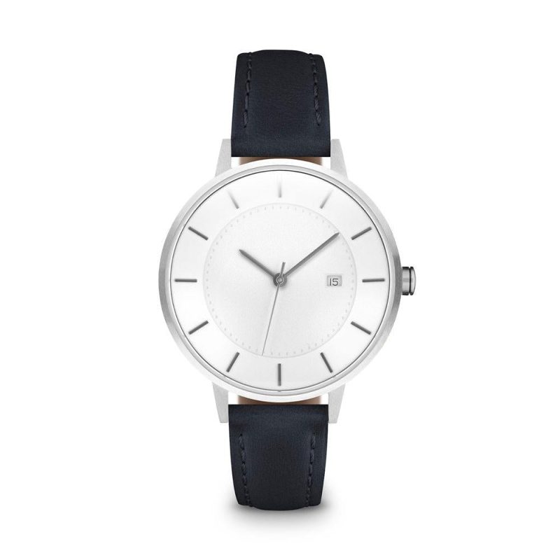 linjer classic watch 34 silver navy 1 front