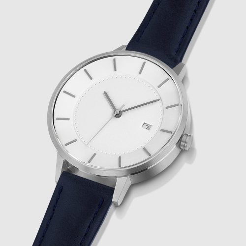 linjer classic watch 34 silver navy 2 angle