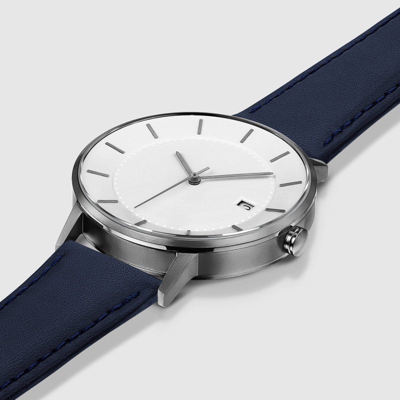 linjer classic watch 38 gunmetal navy 2 angle