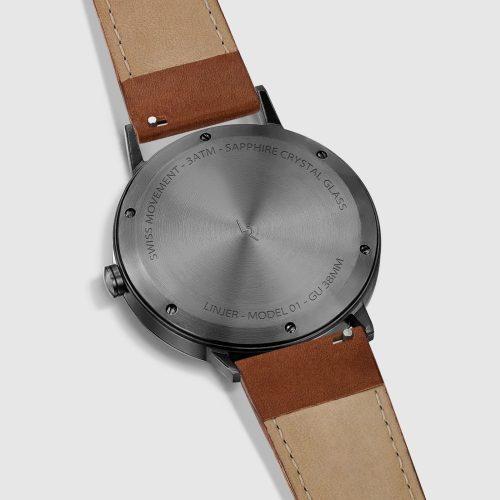 linjer classic watch 38 gunmetal tan 3 back