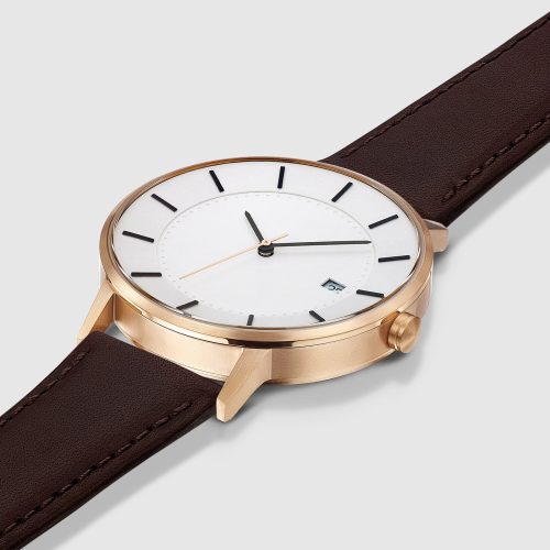 linjer classic watch 38 rose gold mocha 2 angle