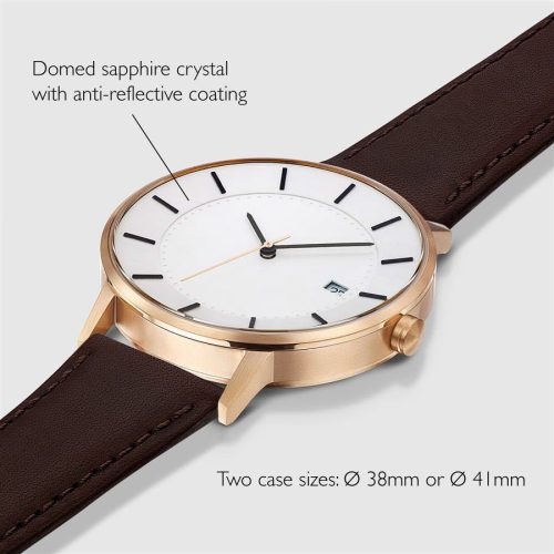 linjer classic watch 38 rose gold mocha 2 angle dimensions