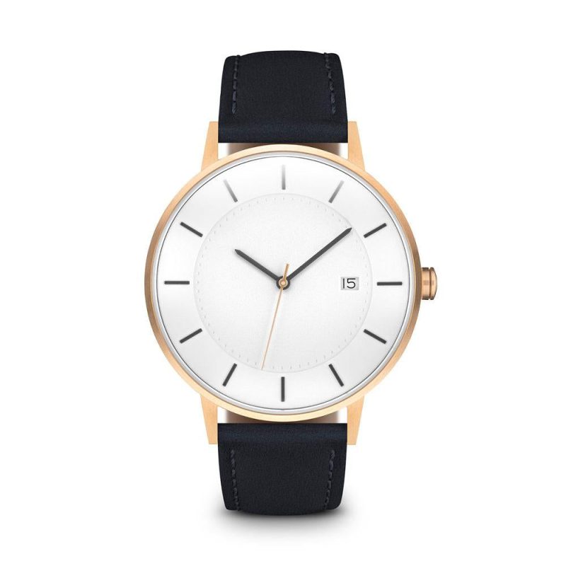 linjer classic watch 38 rose gold navy 1 front