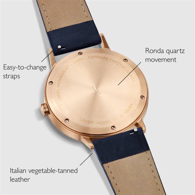 linjer classic watch 38 rose gold navy 3 back dimensions