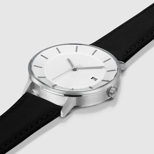 linjer classic watch 38 silver black 2 angle