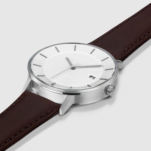 linjer classic watch 38 silver mocha 2 angle