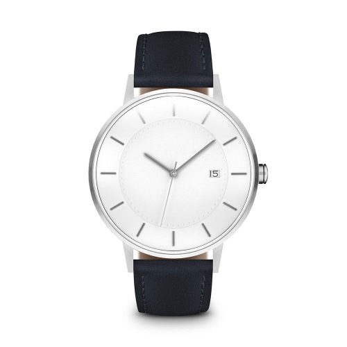 linjer classic watch 38 silver navy 1 front