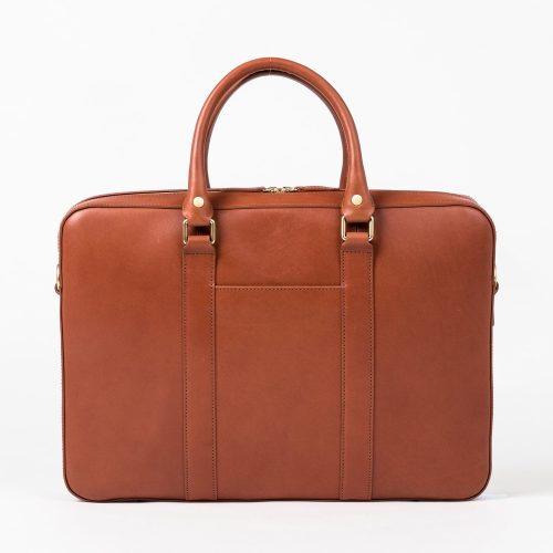 linjer soft briefcase cognac 2 front