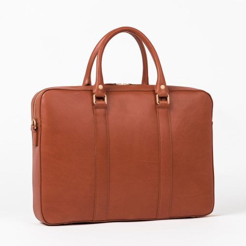 linjer soft briefcase cognac 3 angle