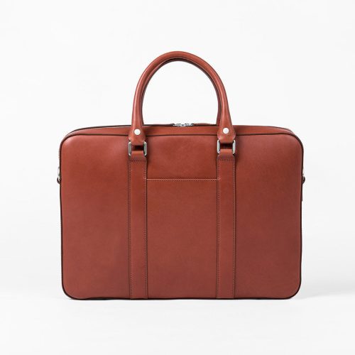 linjer soft briefcase cognac front pocket mobile