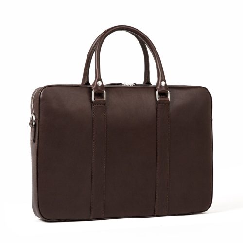 linjer soft briefcase mocha 3 angle