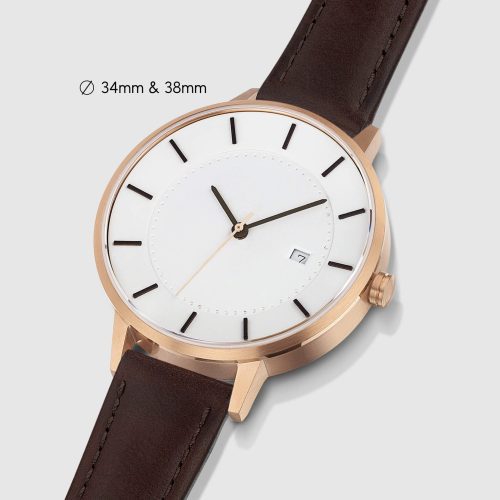 womens classic watch rose gold mocha angle